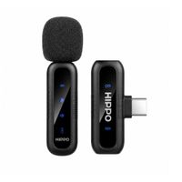 Micrófono inalámbrico Lavalier Hippo M47C, conexión USB Tipo-C, negro
